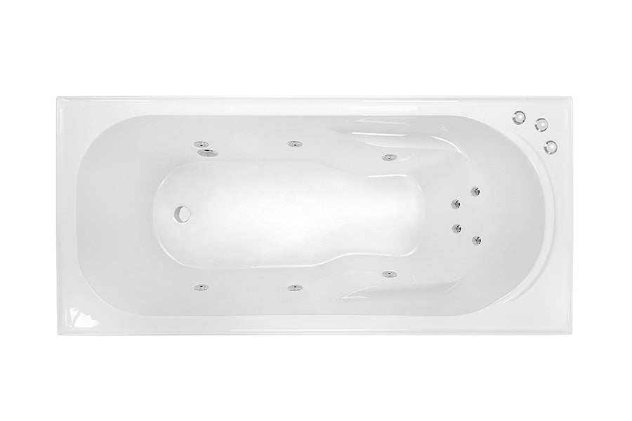 Prima 1520/1650/1790 Santai 10-Jet Spa Bath — White Baths, Acrylic Baths, Built In Baths, Rectangular Baths