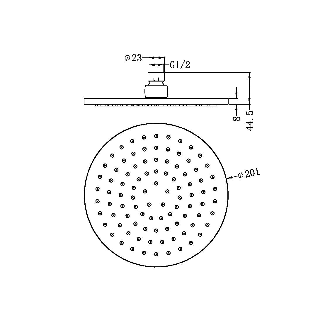 200MM ROUND SHOWER HEAD CHROME