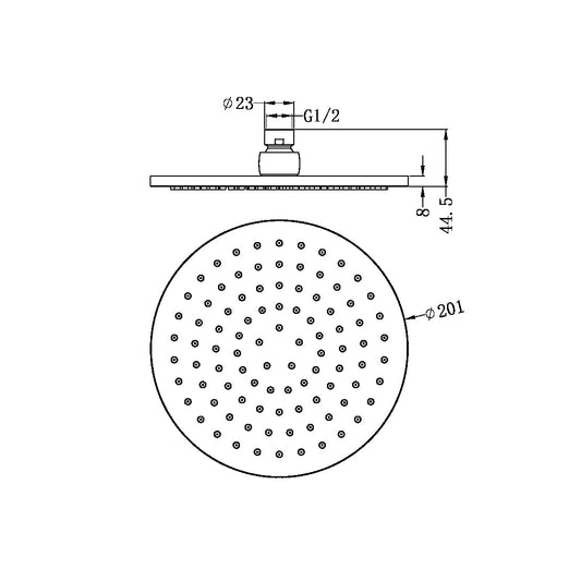 200MM ROUND SHOWER HEAD CHROME