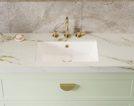 Timberline Rectangle Undermount Basin White Gloss