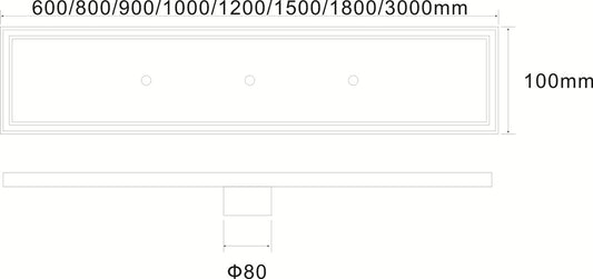 Electroplated Silver Tile Insert Drain CENTRE Outlet SDZCO