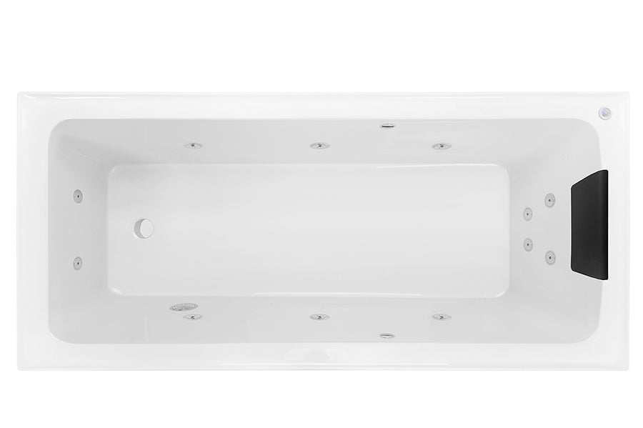 Shenseki 1395/1515 Contour 12-Jet Spa Bath — White Baths, Acrylic Baths, Oval Baths
