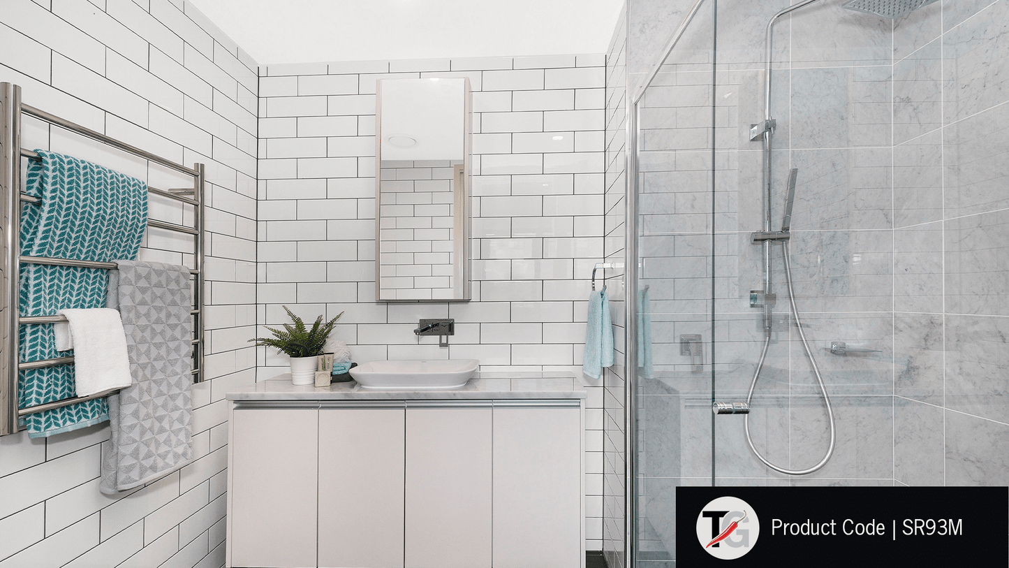 SR93M Straight Round Polished Ladder Heated Towel Rail
