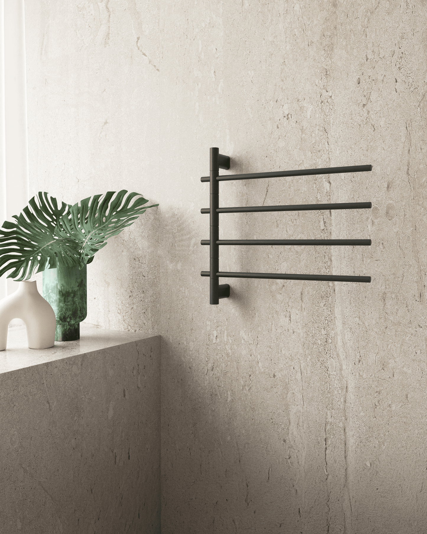 SV41B Black Swivel Heated Towel Rail