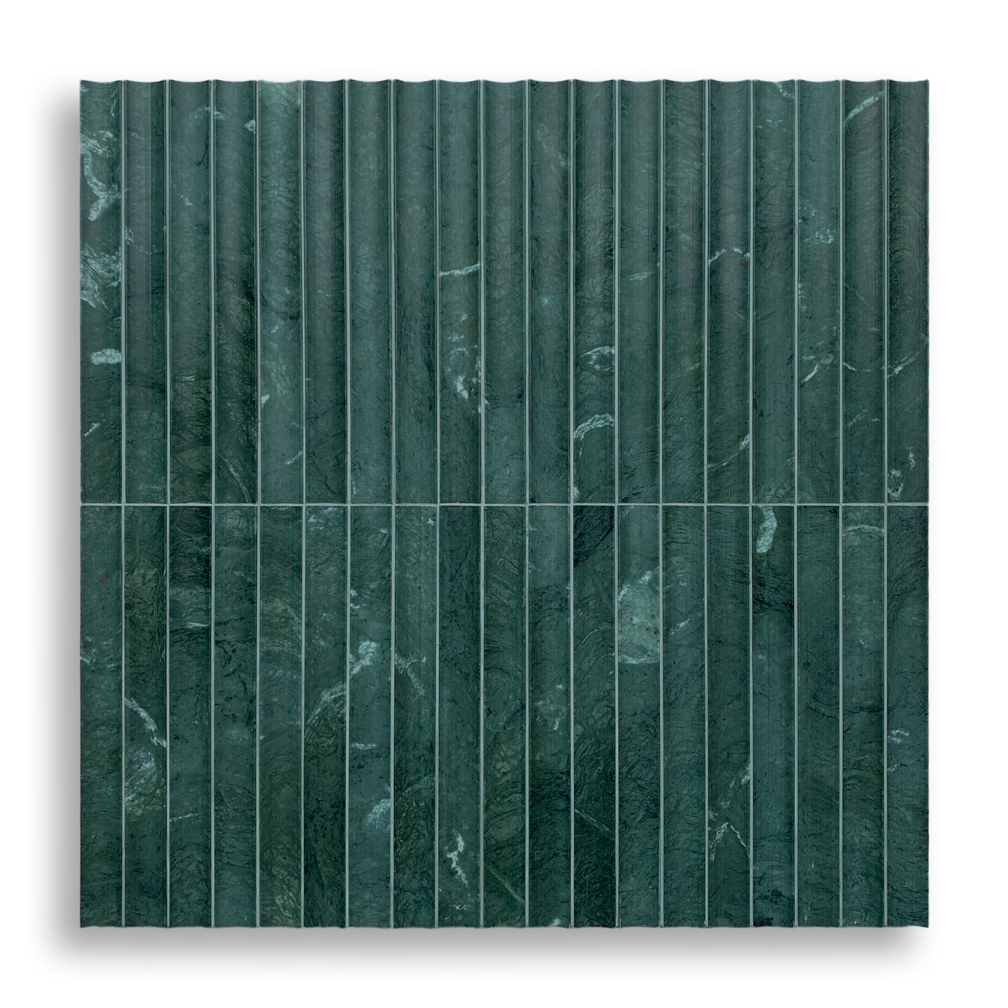 Tamarama Taj Green Natural Stone Concave Flute Mosaic Tile