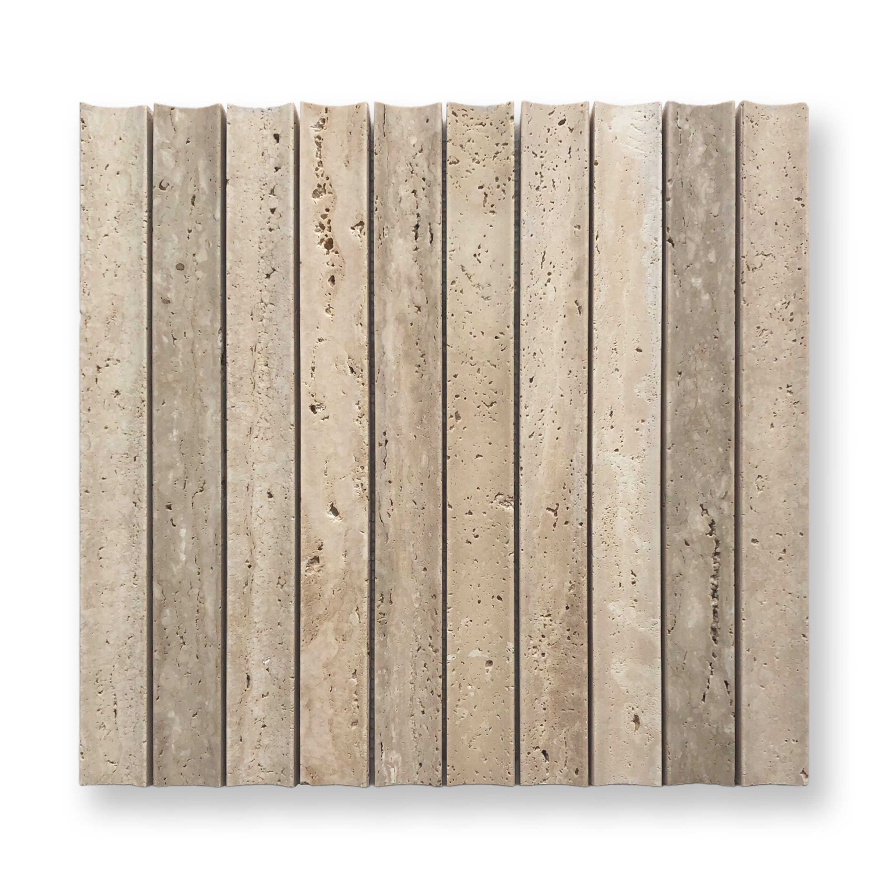 Tamarama Travertine Classic Natural Stone Concave Flute Mosaic Tile