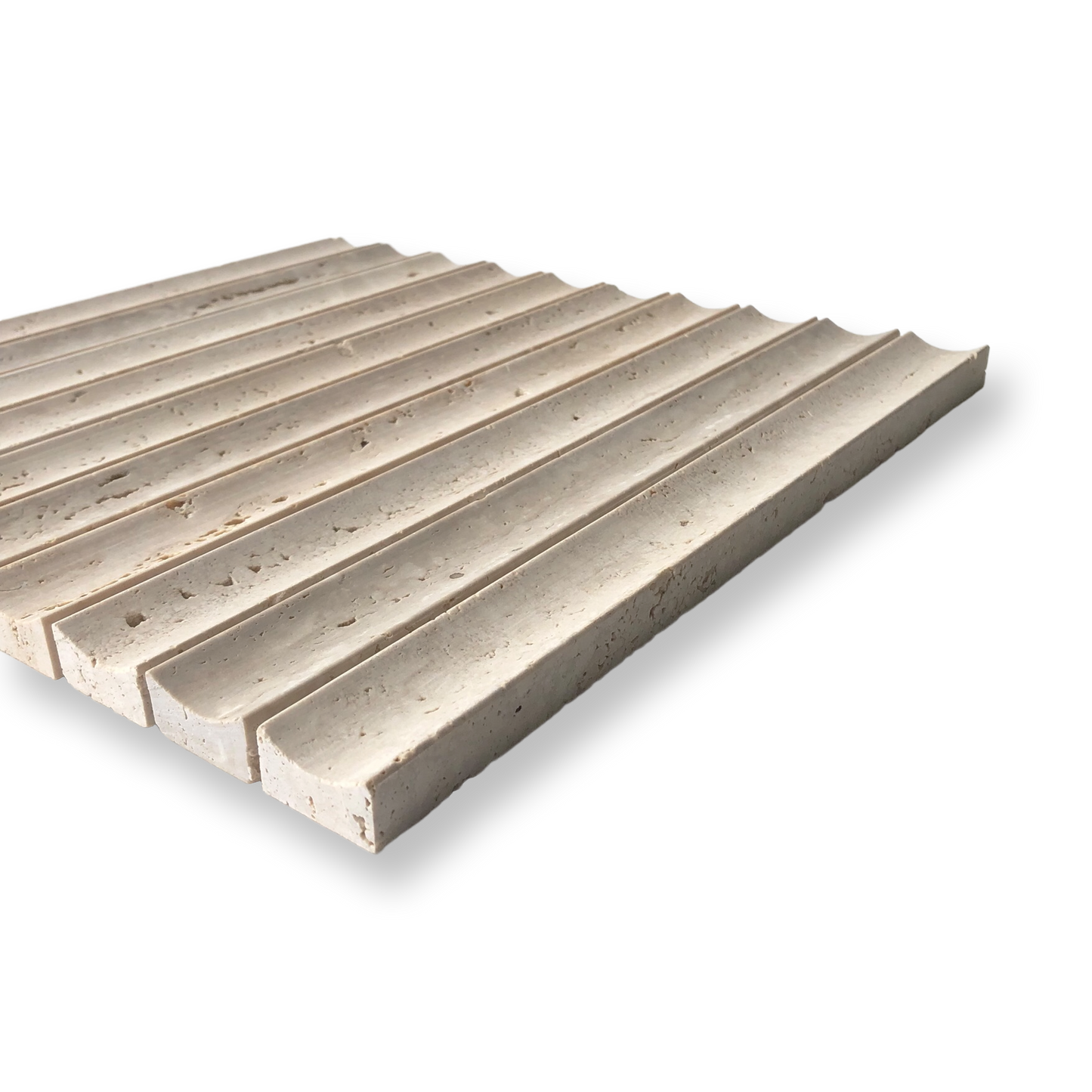 Tamarama Travertine Classic Natural Stone Concave Flute Mosaic Tile