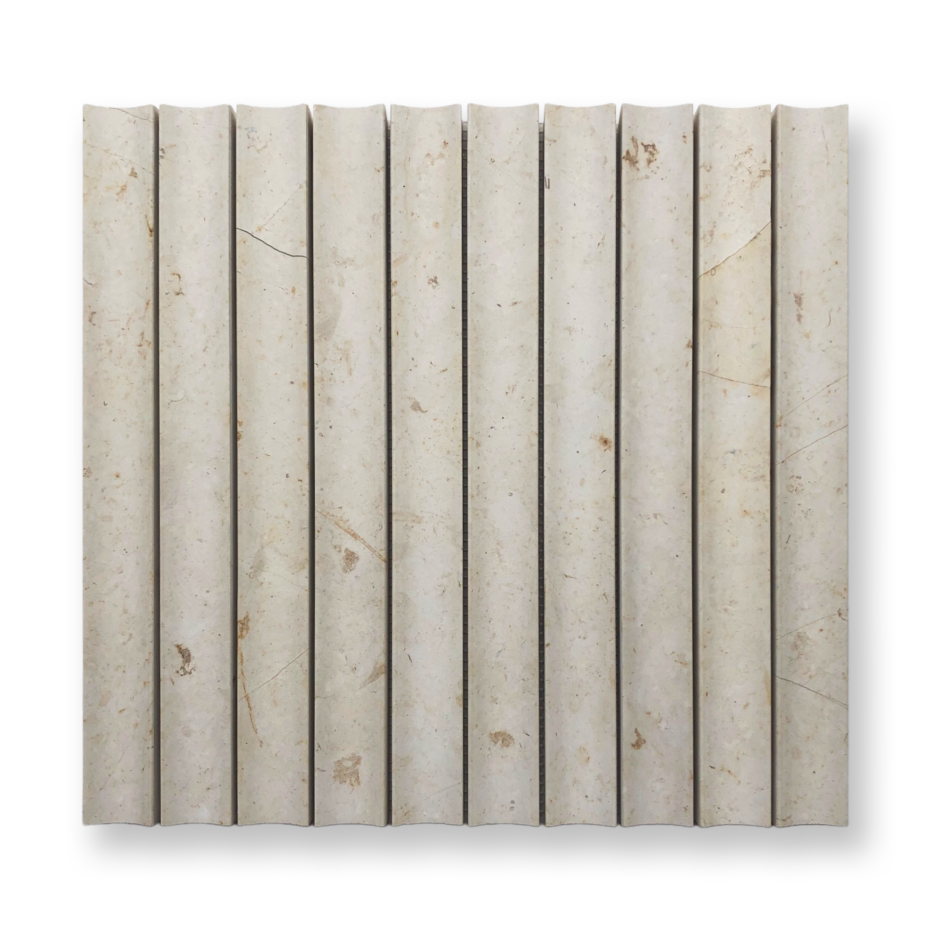 Tamarama Utica Limestone Concave Flute Mosaic Tile
