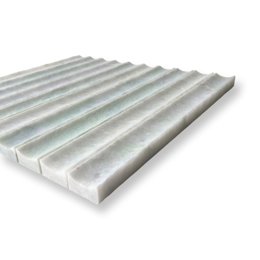 Tamarama Verdi Cristallo Natural Stone Concave Flute Mosaic Tile