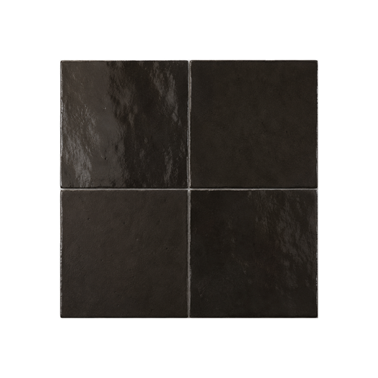 TANGIER ZELLIGE BLACK MOROCCAN LOOK GLOSS TILE