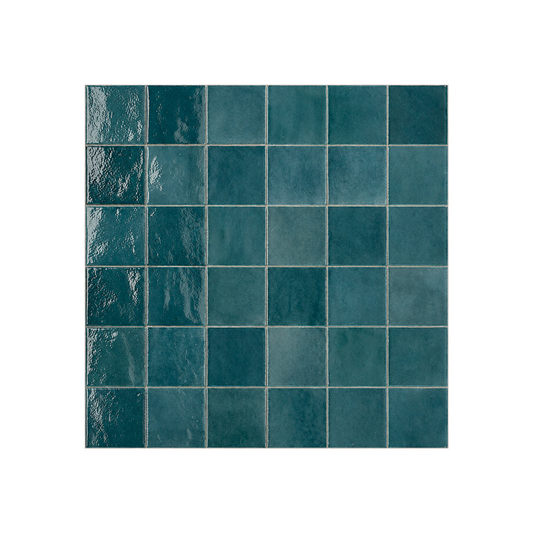 TANGIER ZELLIGE PETROL BLUE MOROCCAN LOOK GLOSS TILE
