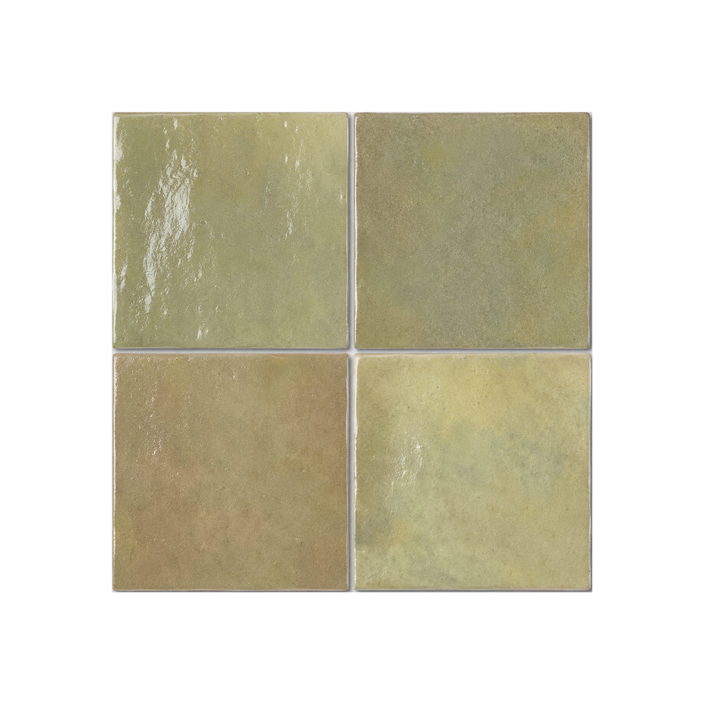 TANGIER ZELLIGE WARM GREEN MOROCCAN LOOK GLOSS TILE