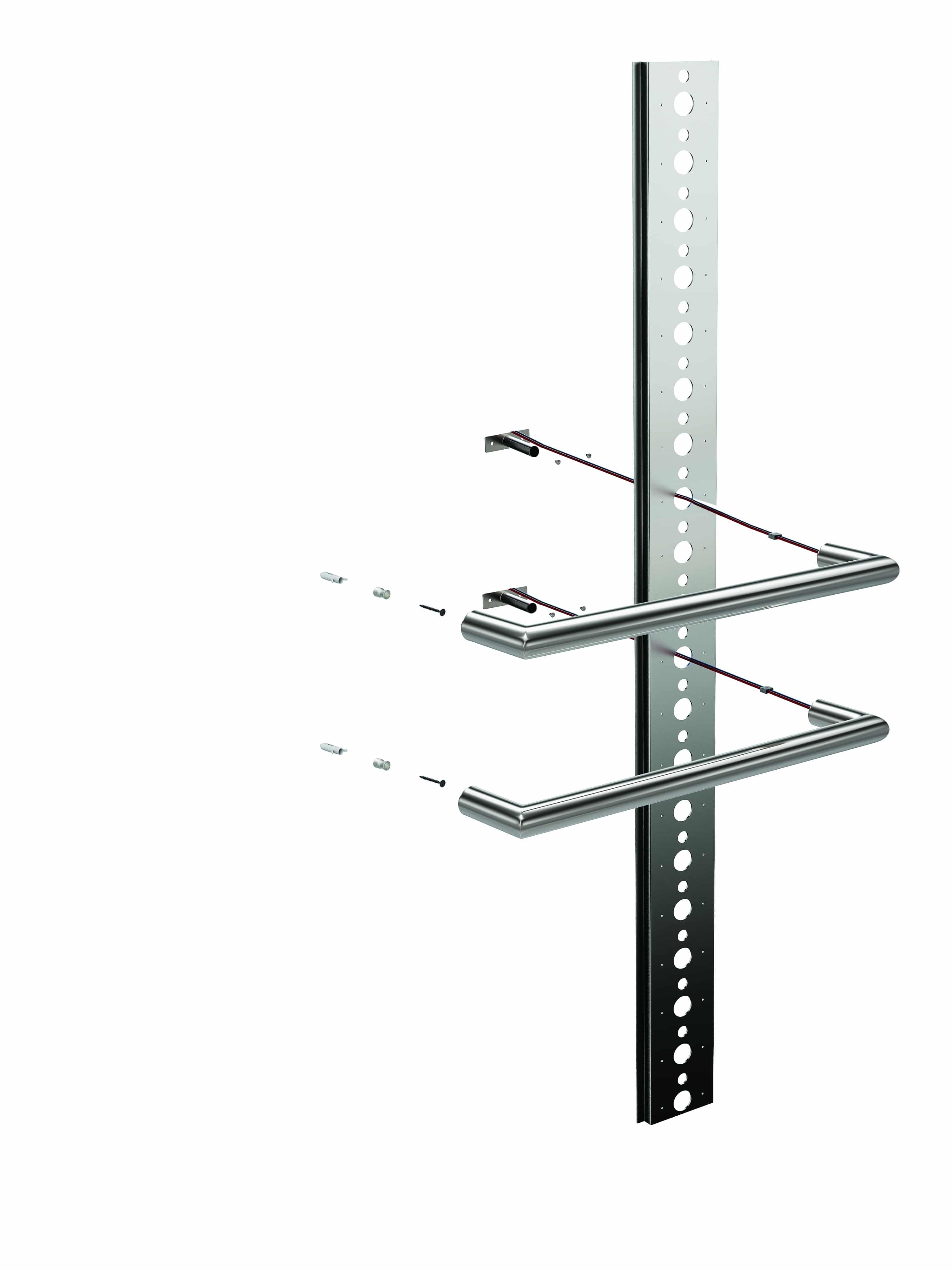 7060 Mounting System for Single Bar Towel Rails