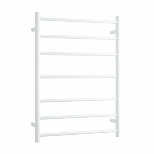 BS44MW Satin White Round Ladder Heated Towel Rail