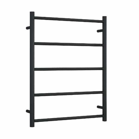 USR54B Matt Black Straight Round Ladder Towel Rail