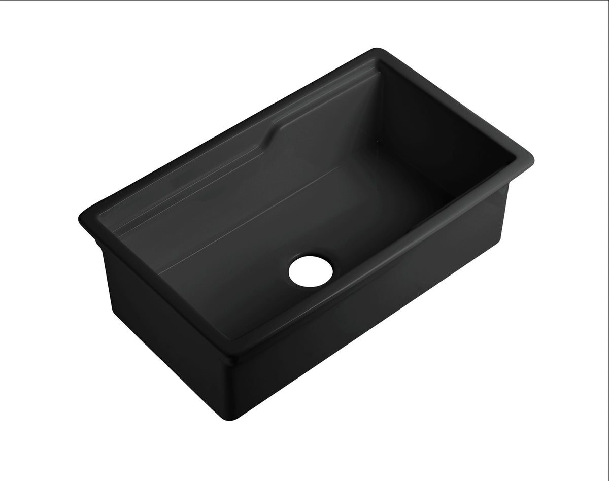 Vorona Fireclay Inset/Undermount Sink 813mm LK-S-VFC813 — Gloss White, Fireclay & Ceramic, Kitchen Sinks, Sink Accessories
