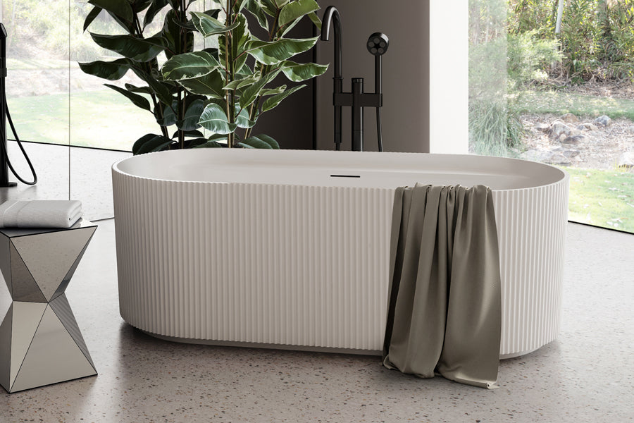 Viva 1500 / 1700 Fluted Freestanding Bath with Integrated Overflow