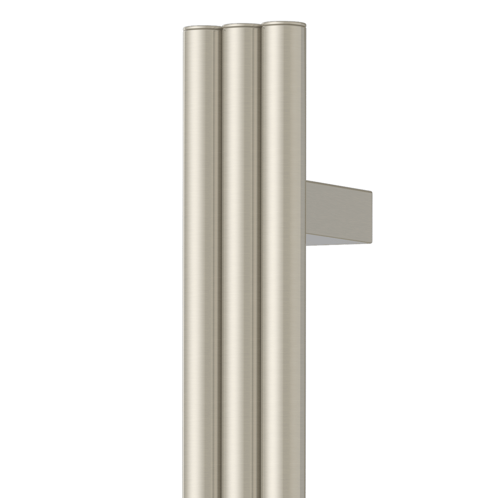 VW900BN Brushed Nickel Triple Tube Vertical Single Heated Towel Rail