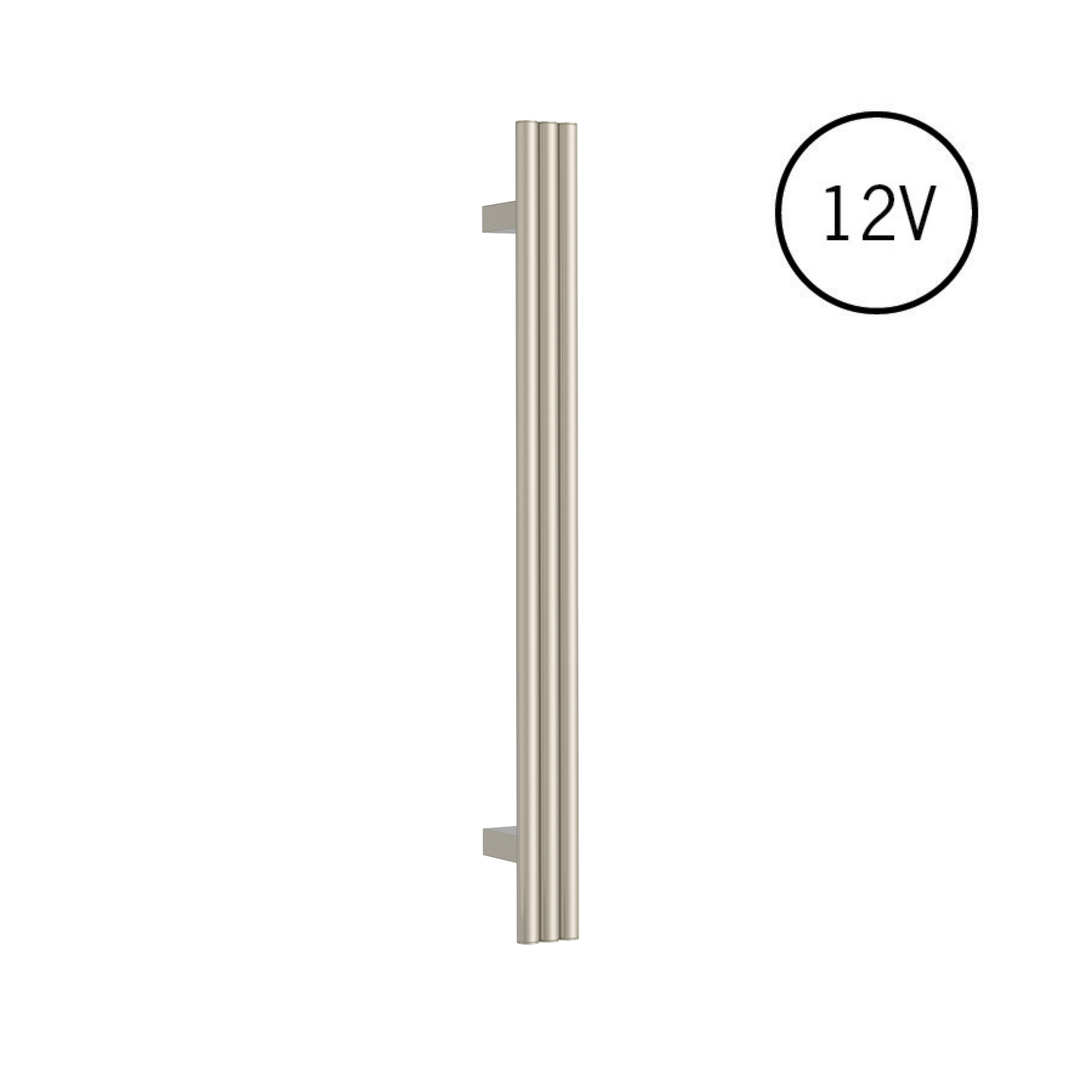 VW900BN Brushed Nickel Triple Tube Vertical Single Heated Towel Rail