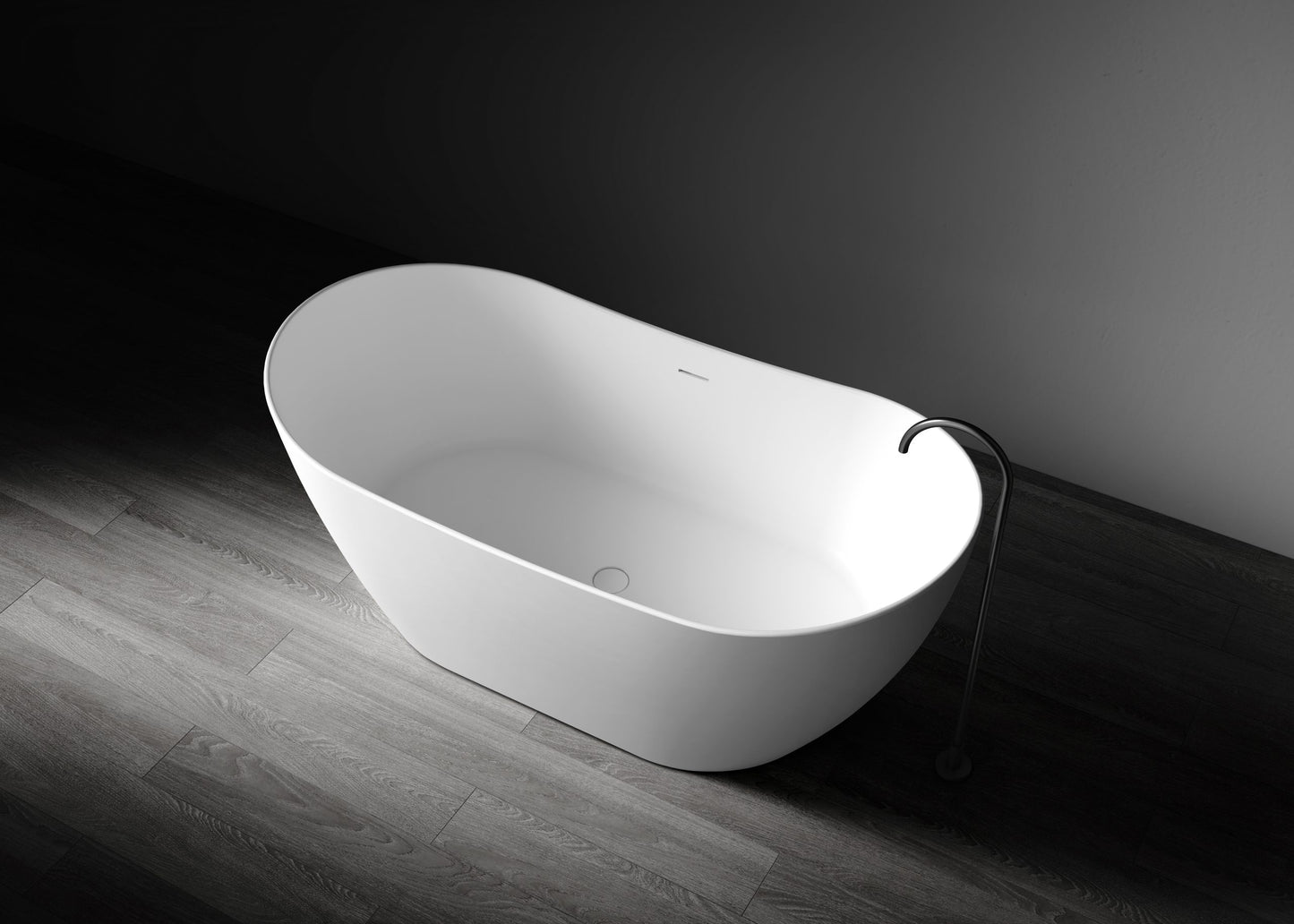 Diane VX100-1625 Freestanding Oval Stone Bath with Overflow