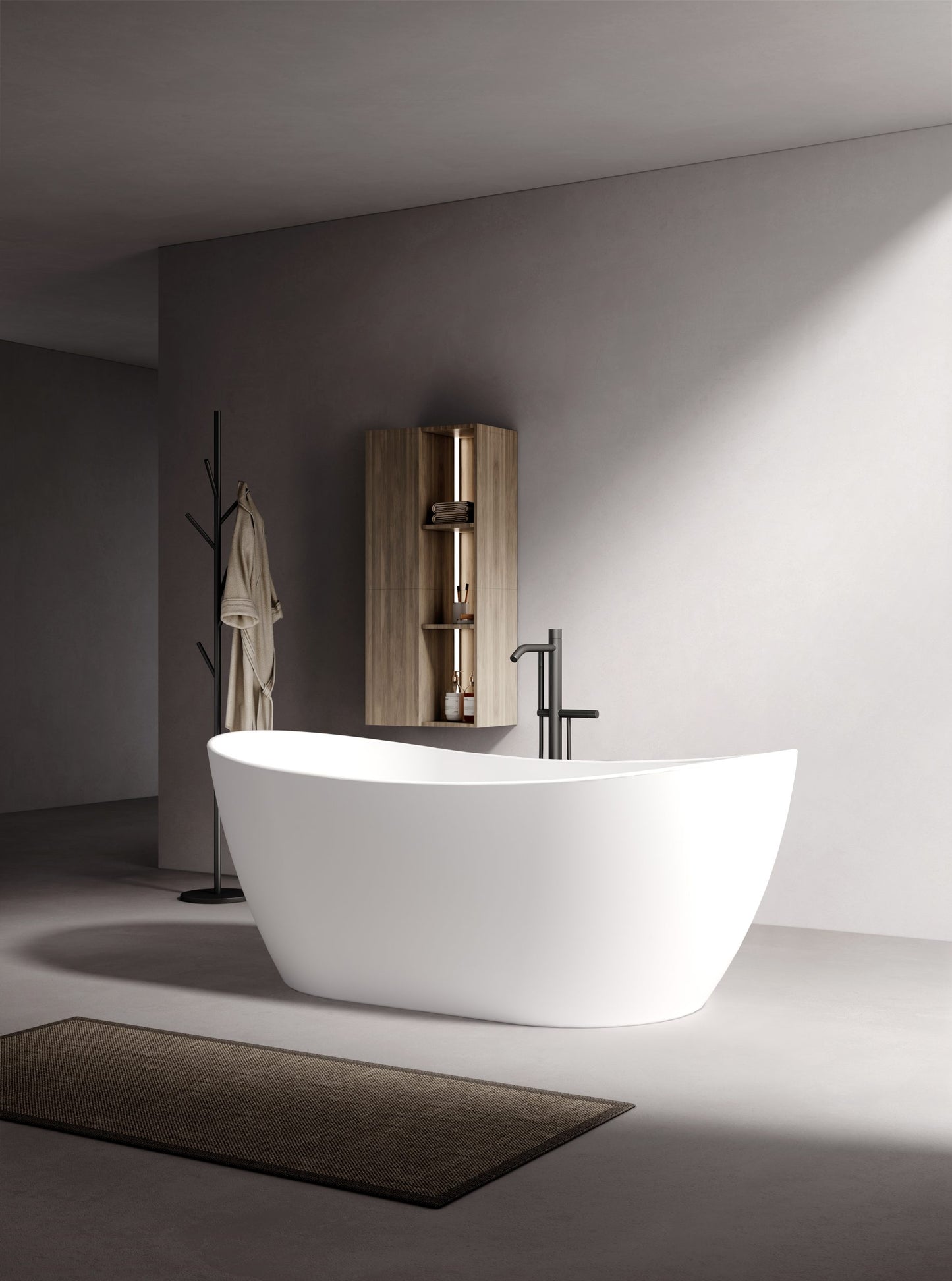 Diane VX100-1625 Freestanding Oval Stone Bath with Overflow
