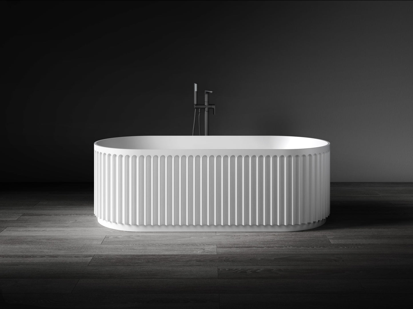 Monroe VX16-1700 Freestanding Fluted Stone Bath