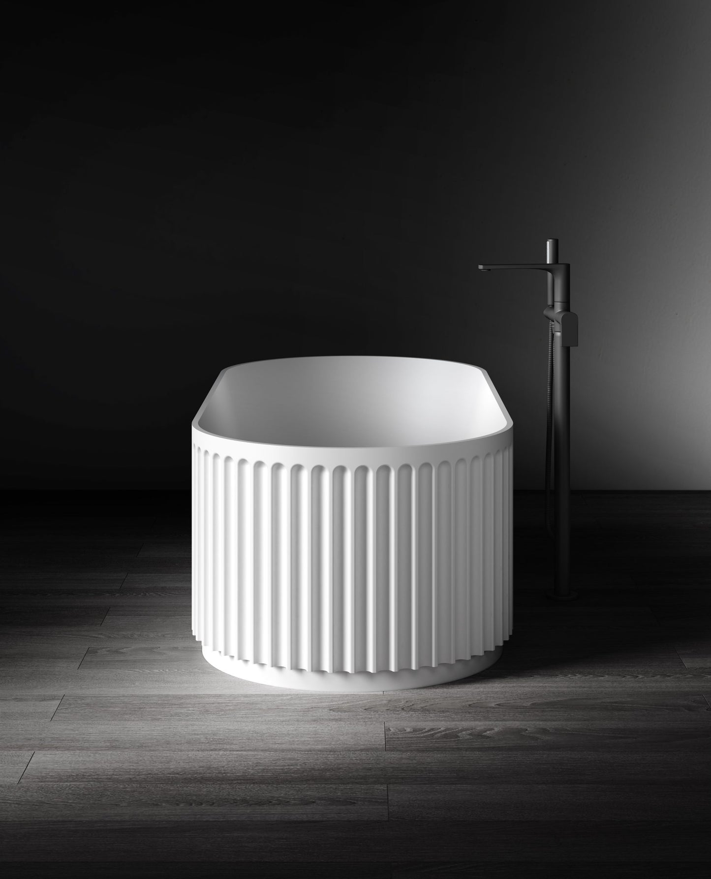 Monroe VX16-1700 Freestanding Fluted Stone Bath