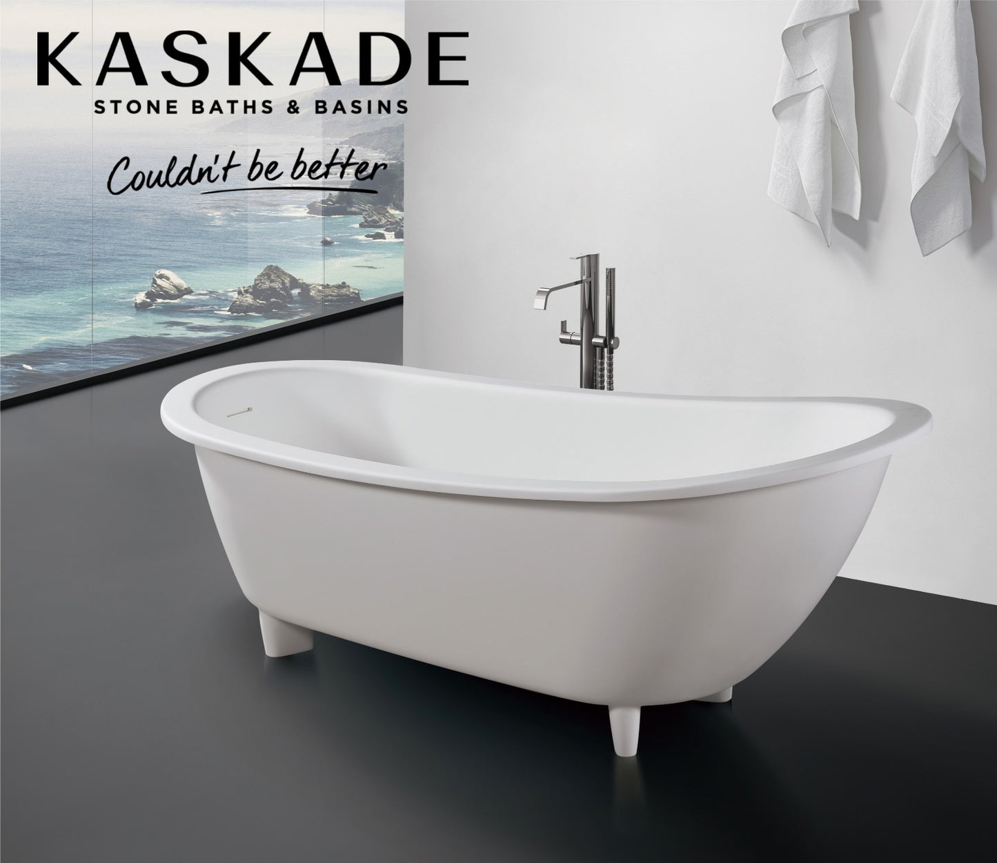 Genevieve VX40-1700 Freestanding Stone Bath with Overflow