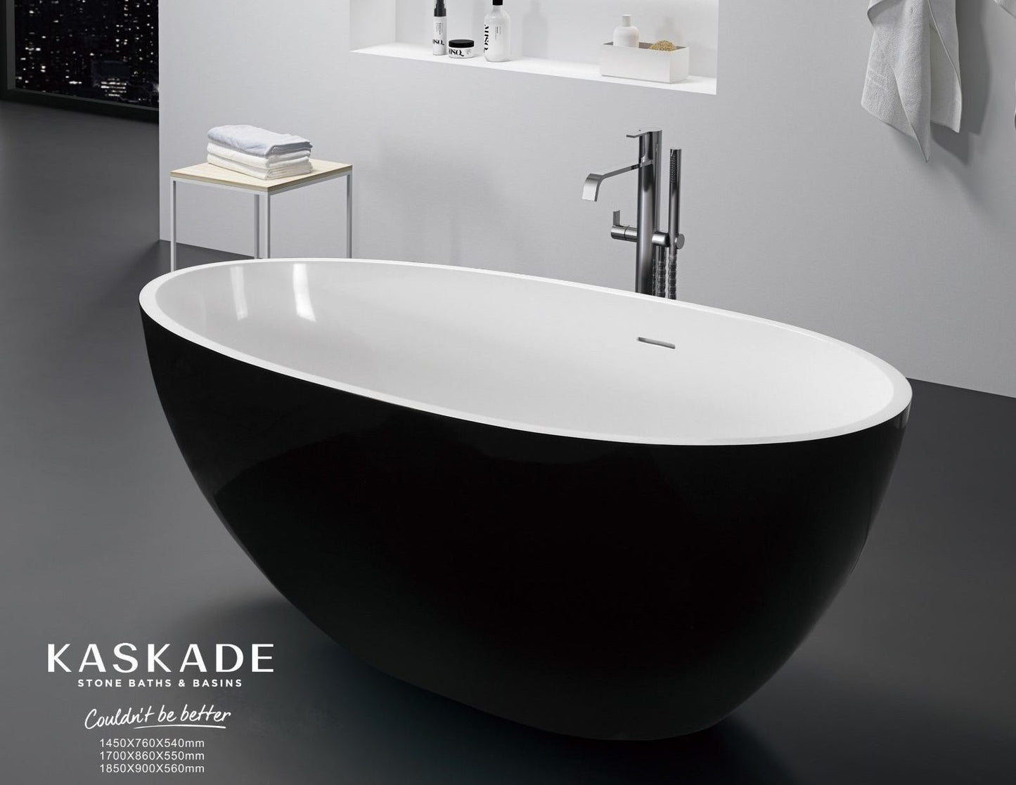 Karolina VX45-1450 Freestanding Egg-Shaped Stone Bath with Overflow