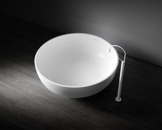 Rafaella VX69-1500 Freestanding Round Stone Bath with Overflow