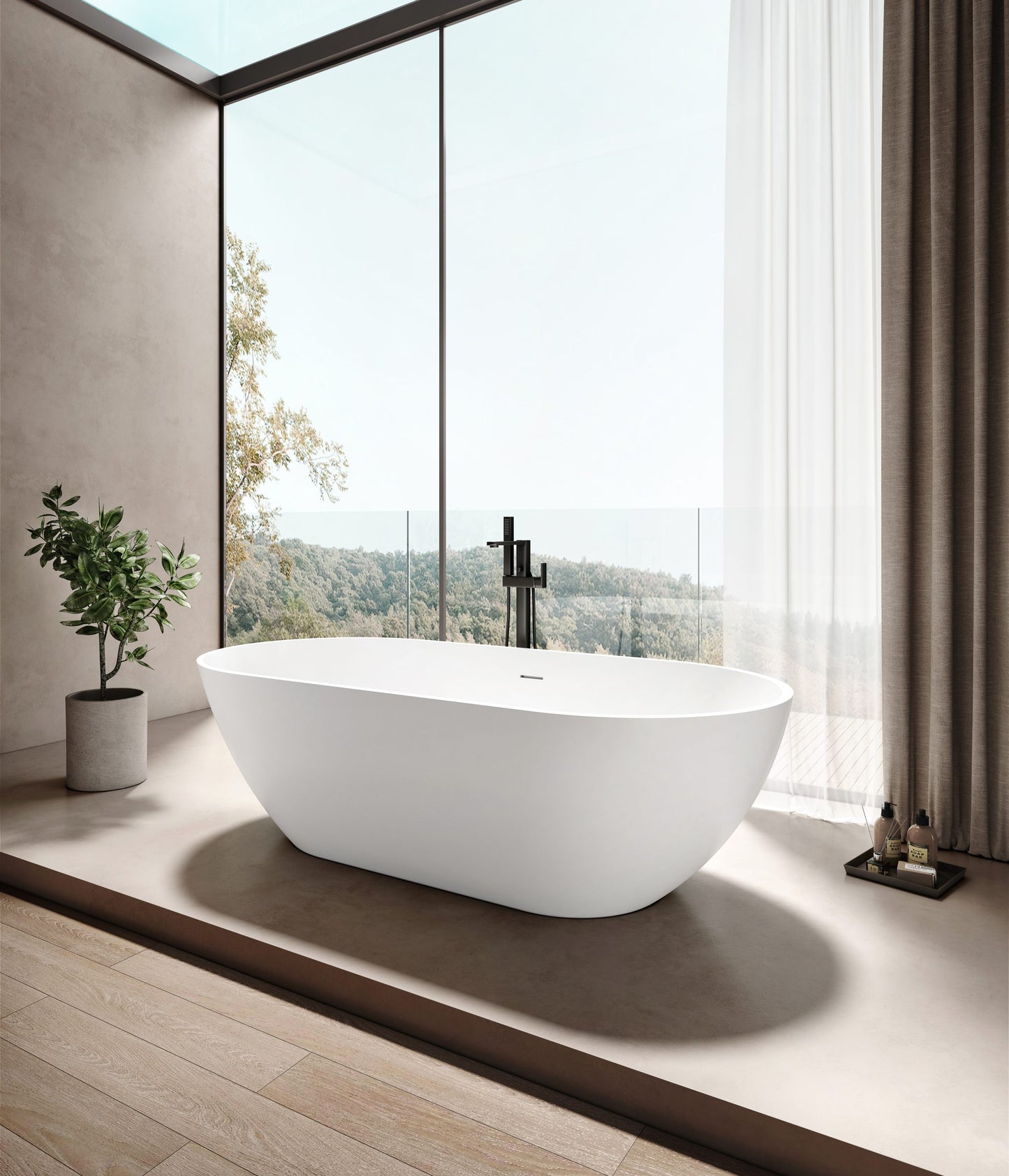 Aveo MKII VX78-1700 Freestanding Stone Bath with Overflow