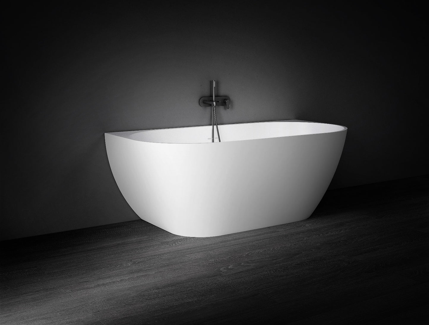 Bianca VX88-1500 Back to Wall Stone Bath with Overflow