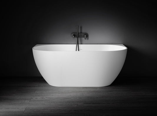 Bianca VX88-1500 Back to Wall Stone Bath with Overflow