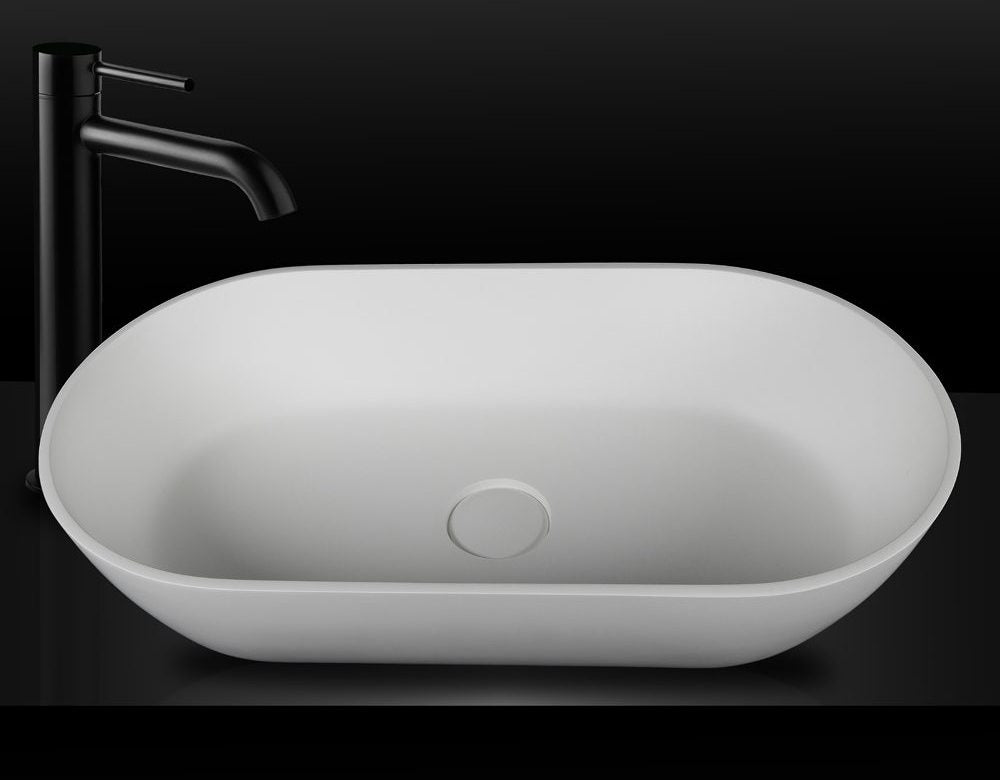 Lucia VXA12 Benchtop Oval Stone Basin 600mm