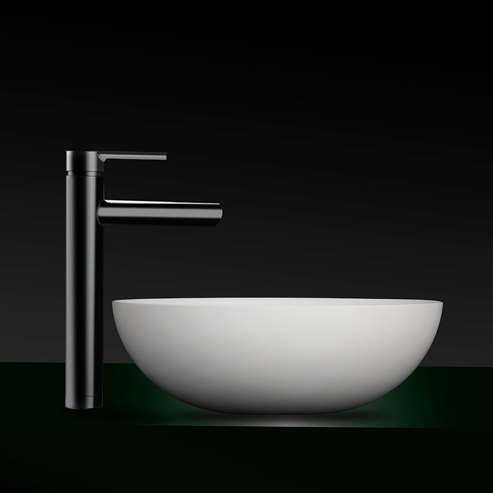 VXA22 Benchtop Round Stone Basin 350mm Matte White