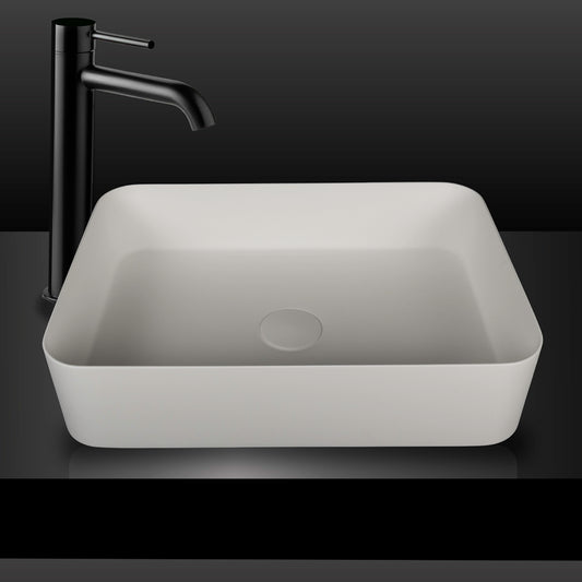 VXA25 Benchtop Rectangular Stone Basin 500mm Matte White