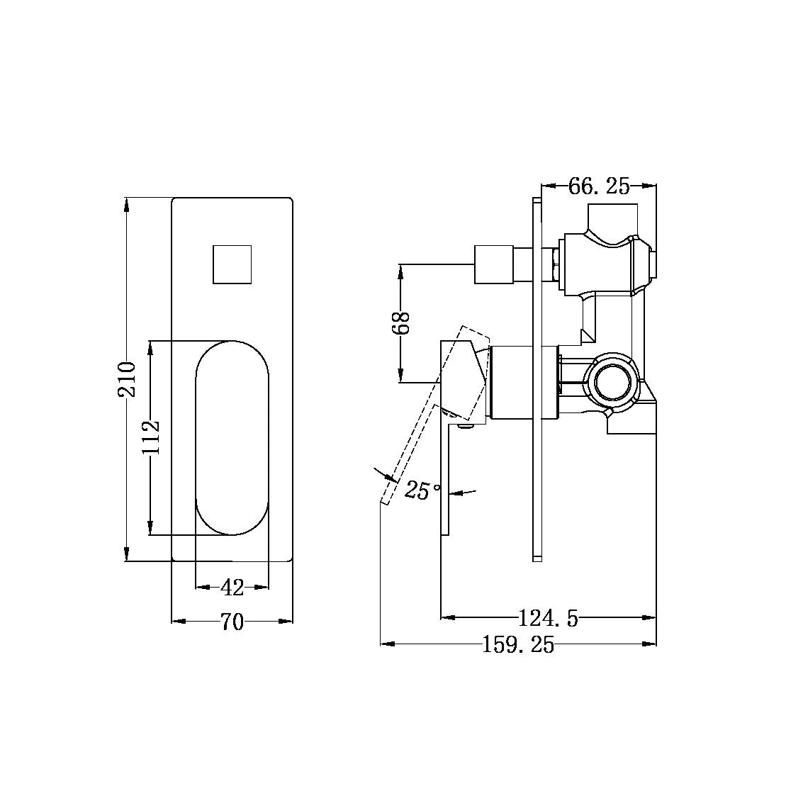 ECCO SHOWER MIXER WITH DIVERTOR CHROME