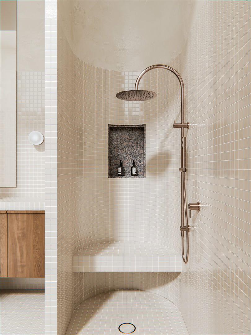 ZEN SS316L TWIN SHOWER BRUSHED BRONZE
