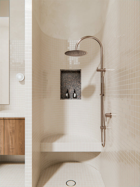 ZEN SS316L TWIN SHOWER BRUSHED BRONZE