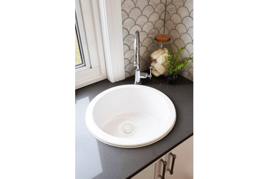 90 x 50mm Matte White Basket Waste with Long Screw