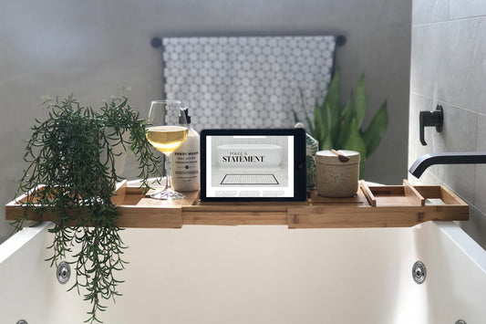 Bamboo Bath Caddy, Soap Dish & Dispenser