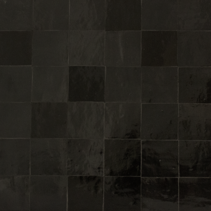 Medina Black Moroccan Zellige Square Tile