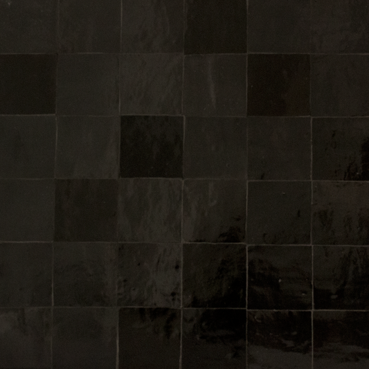 Medina Black Moroccan Zellige Square Tile