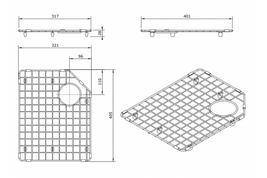 Chester Sink Grid- Left Hand Side