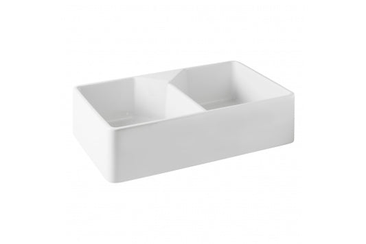 Chester 80 x 50 Double Flat Front Fine Fireclay Farmhouse Butler Sink
