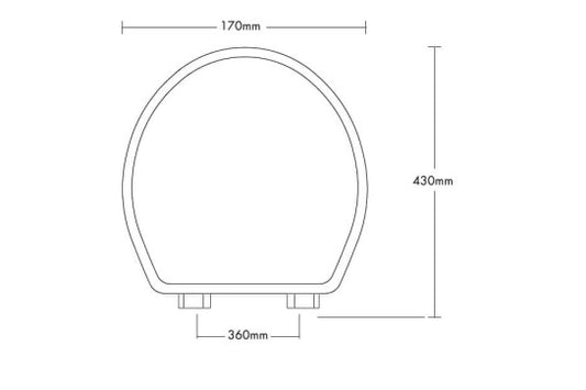 Claremont White Standard Close Toilet Seat - Chrome Hinges