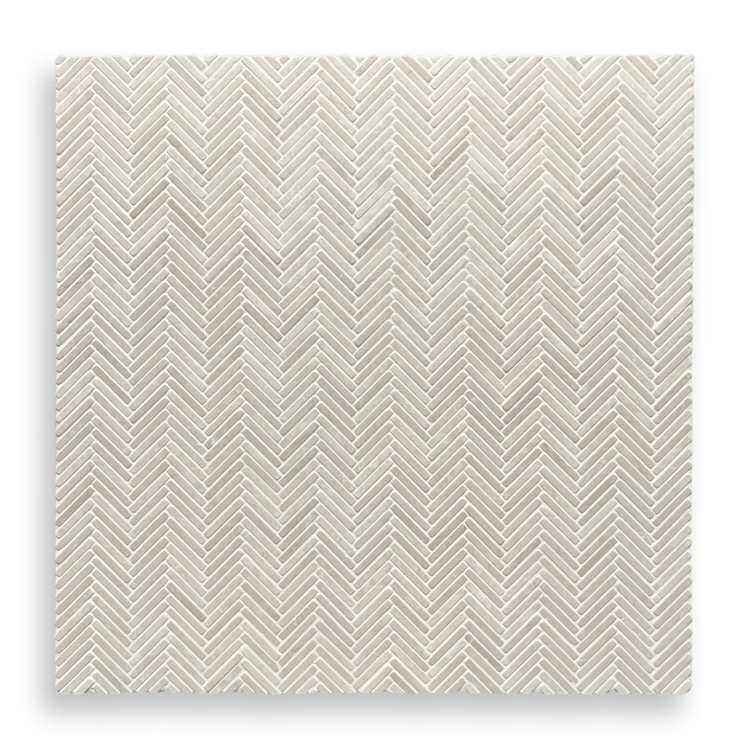 Clovelly Botticino Marble Herringbone Mini Mosaic Tile — Beige, Marble, Stone
