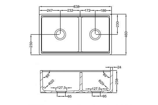 Cove 85 Fireclay Butler Sink