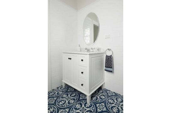 Coventry 90 x 55 Satin White Vanity with Real Marble Top & Ceramic Undercounter Basin
