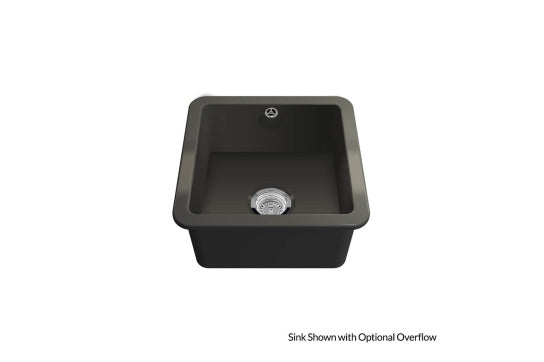 Cuisine 46 x 46 Inset / Undermount Fine Fireclay Matte Black Sink